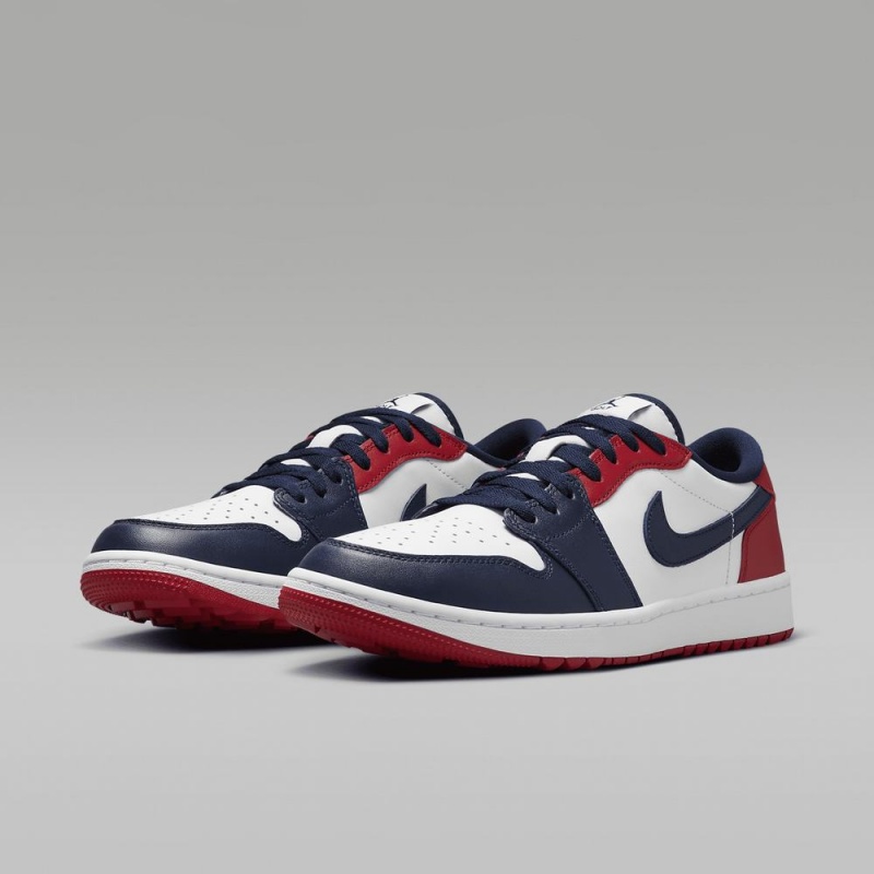 Nike Air Jordan 1 Low G Schoenen Dames Wit Rood Obsidian Nederland | 927603-UZD