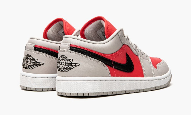 Nike Air Jordan 1 Low 'Light Iron Ore / Siren Red' Schoenen Dames Zwart Rood Nederland | 561479-RMO