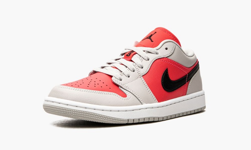 Nike Air Jordan 1 Low 'Light Iron Ore / Siren Red' Schoenen Dames Zwart Rood Nederland | 561479-RMO