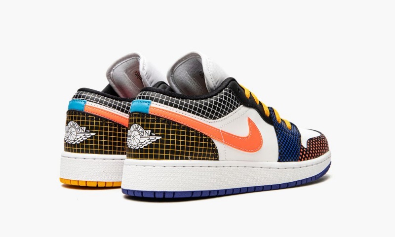 Nike Air Jordan 1 Low MMD BG 'Multicolor Grid' Schoenen Kinderen Wit Lichtmango Zwart Nederland | 975423-OXH