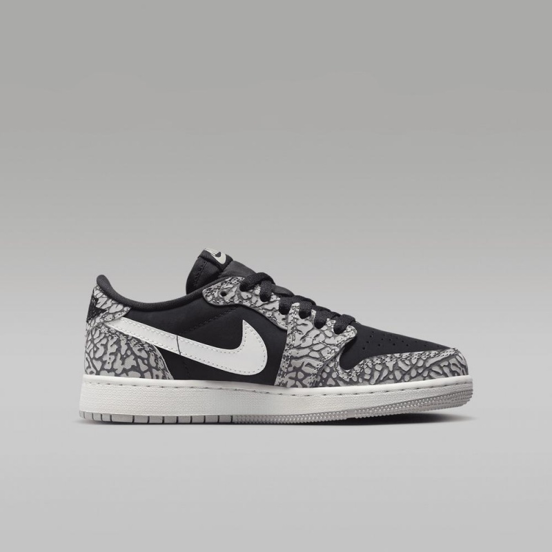 Nike Air Jordan 1 Low OG Schoenen Kinderen Zwart Wit Nederland | 581074-HYJ
