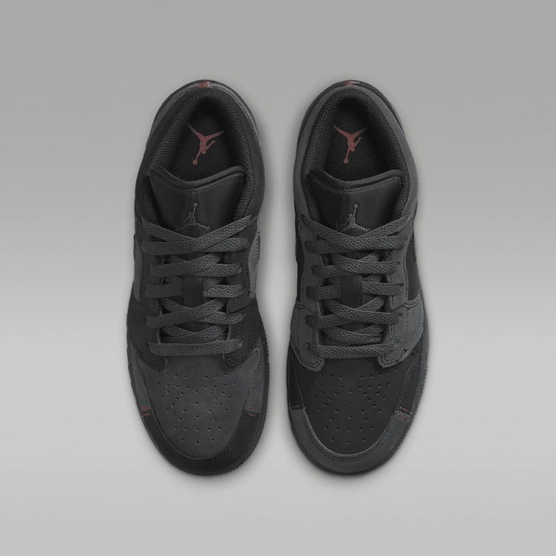 Nike Air Jordan 1 Low SE Craft Schoenen Kinderen Donkergrijs Rood Zwart Nederland | 190734-AZR