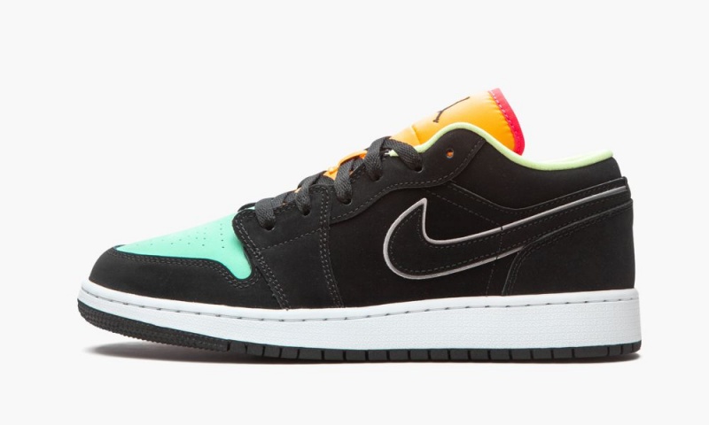 Nike Air Jordan 1 Low SE GS \'Aurora Green\' Schoenen Kinderen Zwart Groen Nederland | 457631-IHE