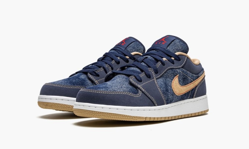 Nike Air Jordan 1 Low SE GS 'Denim' Schoenen Kinderen Donkerblauw Nederland | 750681-STR