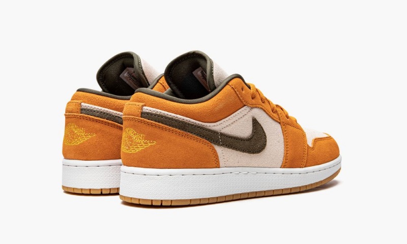 Nike Air Jordan 1 Low SE GS 'Light Curry' Schoenen Kinderen Wit Olijfgroen Diepgeel Nederland | 987043-EAY