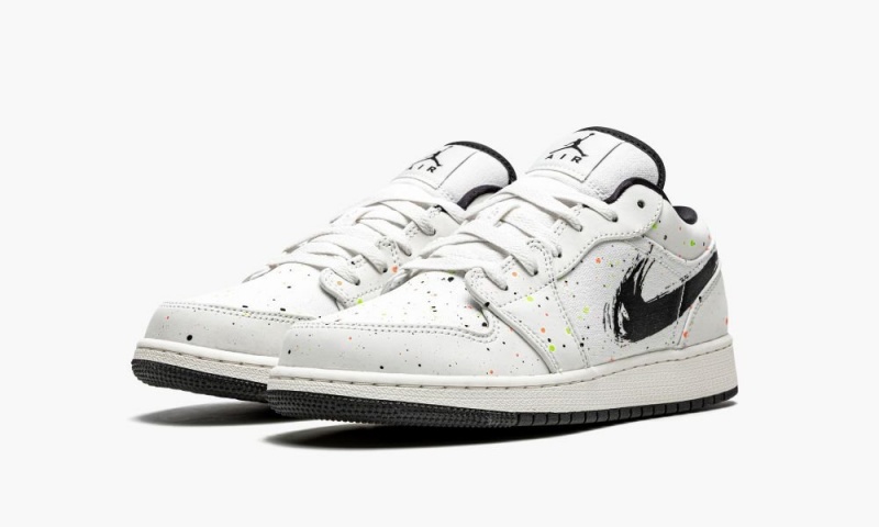 Nike Air Jordan 1 Low SE GS 'Paint Splatter' Schoenen Kinderen Zwart Oranje Wit Nederland | 961245-GJW