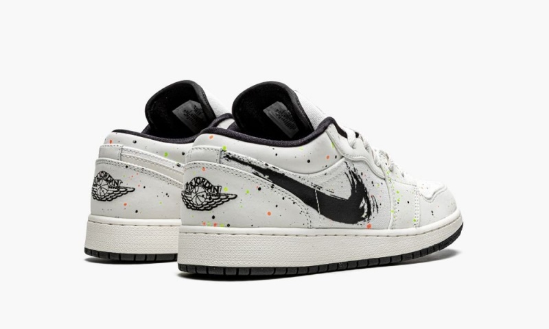 Nike Air Jordan 1 Low SE GS 'Paint Splatter' Schoenen Kinderen Zwart Oranje Wit Nederland | 961245-GJW