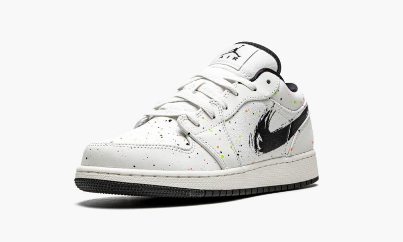 Nike Air Jordan 1 Low SE GS 'Paint Splatter' Schoenen Kinderen Zwart Oranje Wit Nederland | 961245-GJW