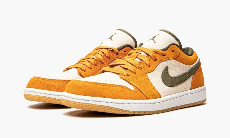 Nike Air Jordan 1 Low SE 'Light Curry' Schoenen Heren Wit Olijfgroen Diepgeel Nederland | 861435-UTJ