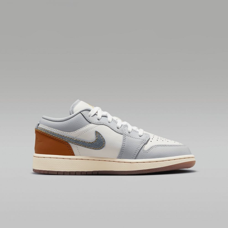 Nike Air Jordan 1 Low SE Schoenen Kinderen Grijs Wit Nederland | 793465-DFY