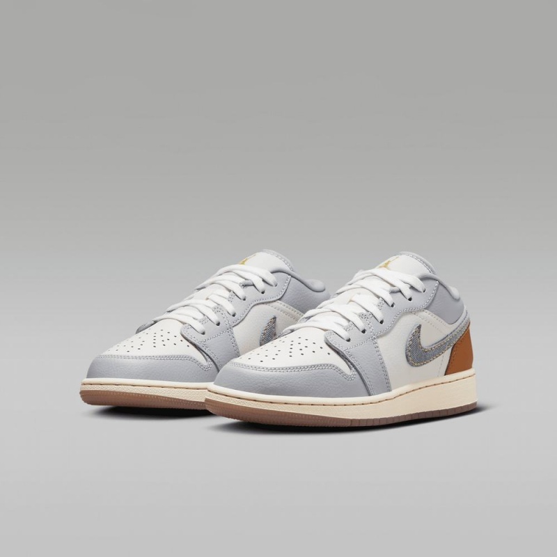 Nike Air Jordan 1 Low SE Schoenen Kinderen Grijs Wit Nederland | 793465-DFY