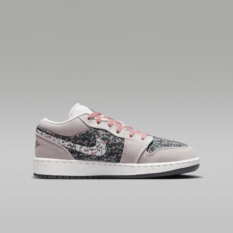 Nike Air Jordan 1 Low SE Schoenen Kinderen Bloemen Wit Roze Nederland | 843501-UOH