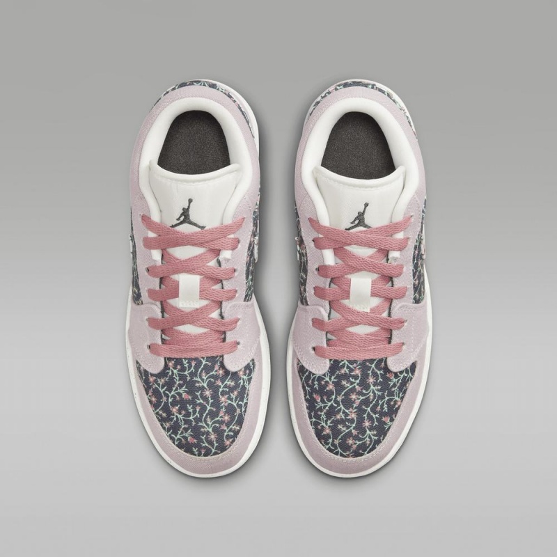 Nike Air Jordan 1 Low SE Schoenen Kinderen Bloemen Wit Roze Nederland | 843501-UOH