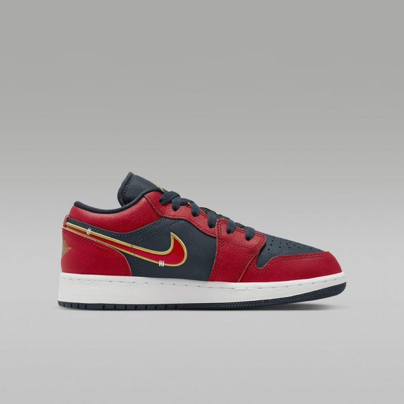 Nike Air Jordan 1 Low SE Schoenen Kinderen Rood Zwart Nederland | 703295-CJY