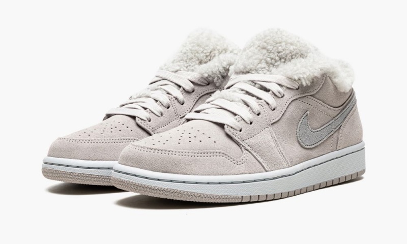 Nike Air Jordan 1 Low SE 'Sherpa Fleece' Schoenen Dames Grijs Wit Nederland | 620547-HRI