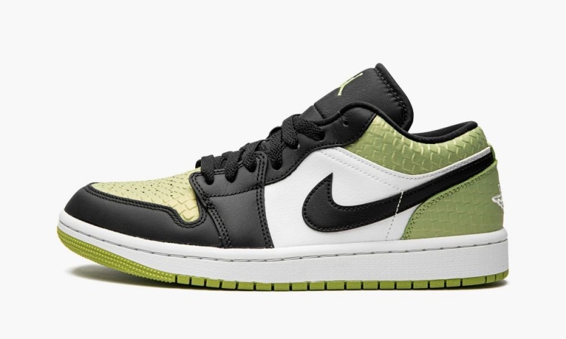 Nike Air Jordan 1 Low SE \'Vivid Green Snakeskin\' Schoenen Dames Groen Zwart Nederland | 648137-WYA