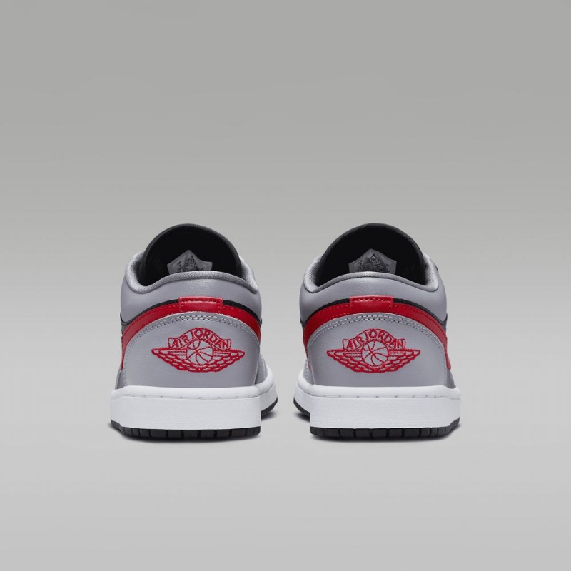 Nike Air Jordan 1 Low Schoenen Dames Grijs Zwart Wit Rood Nederland | 436925-XDR