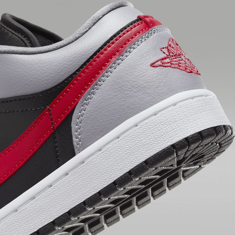 Nike Air Jordan 1 Low Schoenen Dames Grijs Zwart Wit Rood Nederland | 436925-XDR