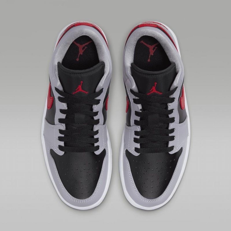 Nike Air Jordan 1 Low Schoenen Dames Grijs Zwart Wit Rood Nederland | 436925-XDR