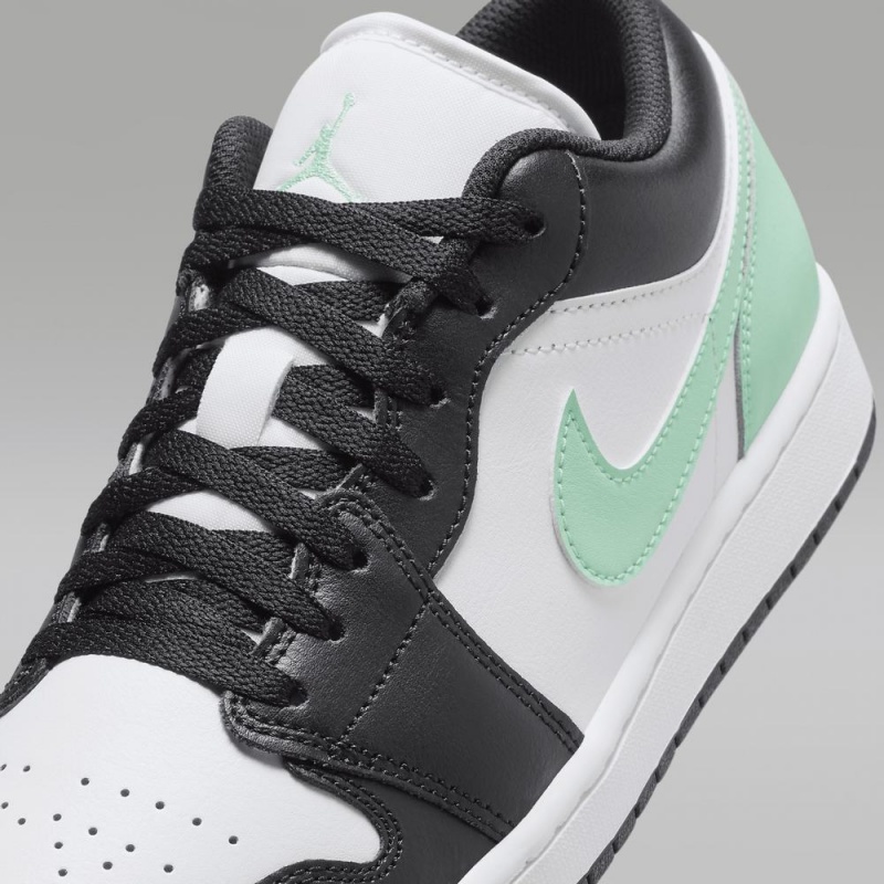 Nike Air Jordan 1 Low Schoenen Dames Wit Zwart Groen Nederland | 471085-QFY