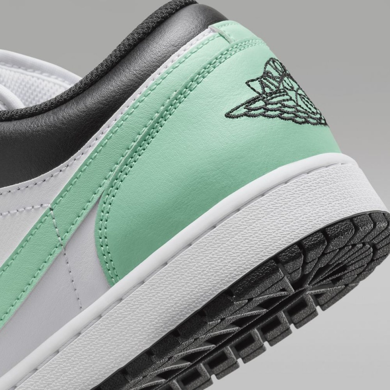Nike Air Jordan 1 Low Schoenen Dames Wit Zwart Groen Nederland | 471085-QFY