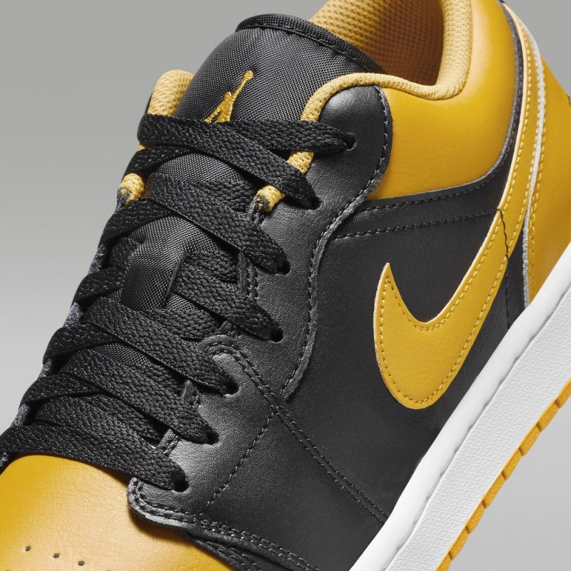 Nike Air Jordan 1 Low Schoenen Dames Zwart Wit Geel Nederland | 265741-MLE