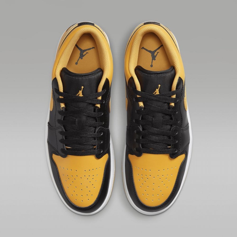 Nike Air Jordan 1 Low Schoenen Dames Zwart Wit Geel Nederland | 265741-MLE
