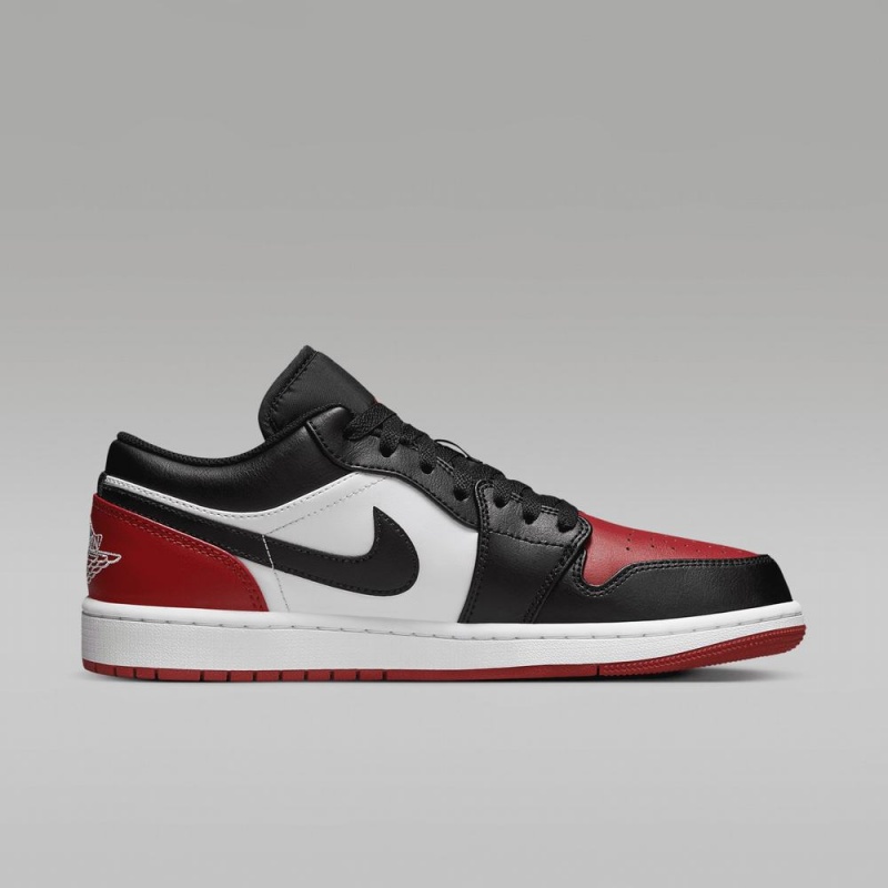 Nike Air Jordan 1 Low Schoenen Dames Zwart Rood Wit Nederland | 097842-WFS