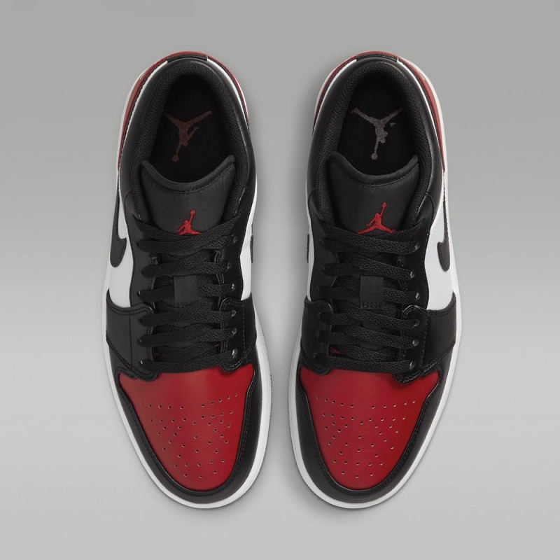 Nike Air Jordan 1 Low Schoenen Dames Zwart Rood Wit Nederland | 097842-WFS