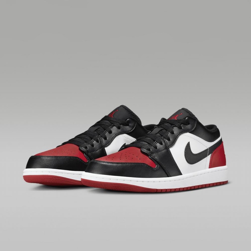 Nike Air Jordan 1 Low Schoenen Dames Zwart Rood Wit Nederland | 097842-WFS