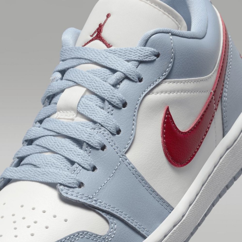 Nike Air Jordan 1 Low Schoenen Heren Blauw Grijs Wit Rood Nederland | 930426-GAO
