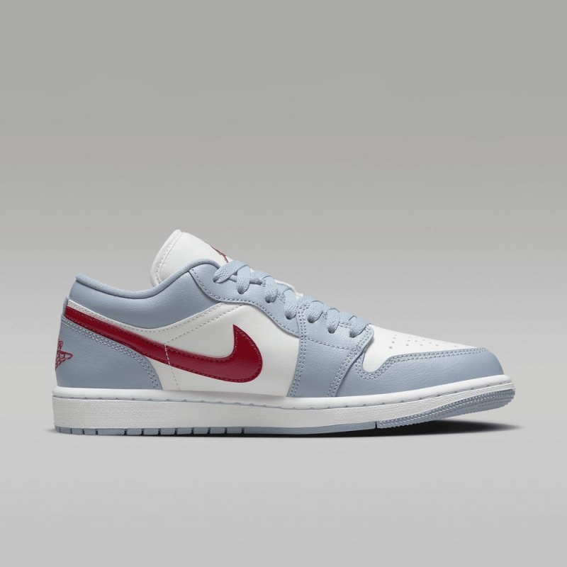 Nike Air Jordan 1 Low Schoenen Heren Blauw Grijs Wit Rood Nederland | 930426-GAO