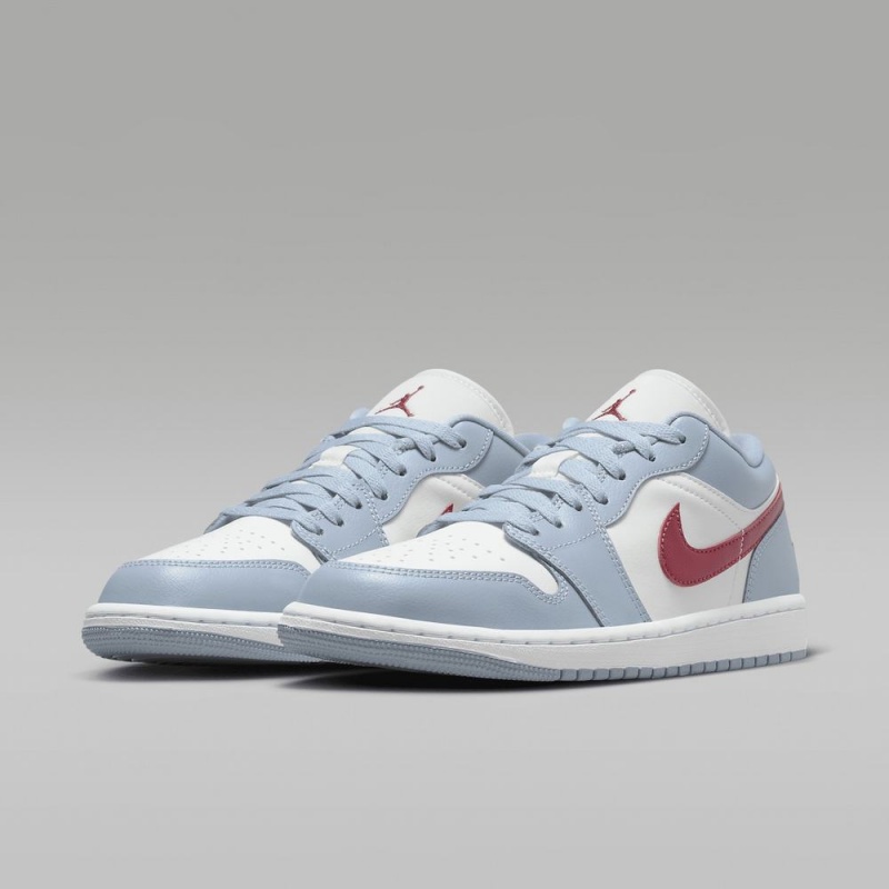Nike Air Jordan 1 Low Schoenen Heren Blauw Grijs Wit Rood Nederland | 930426-GAO