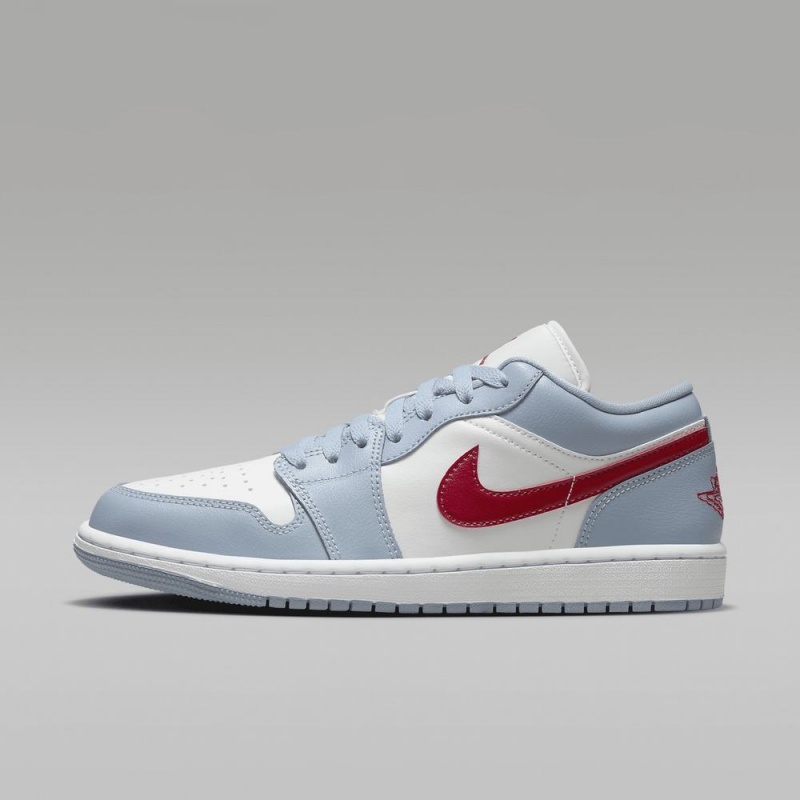 Nike Air Jordan 1 Low Schoenen Heren Blauw Grijs Wit Rood Nederland | 930426-GAO