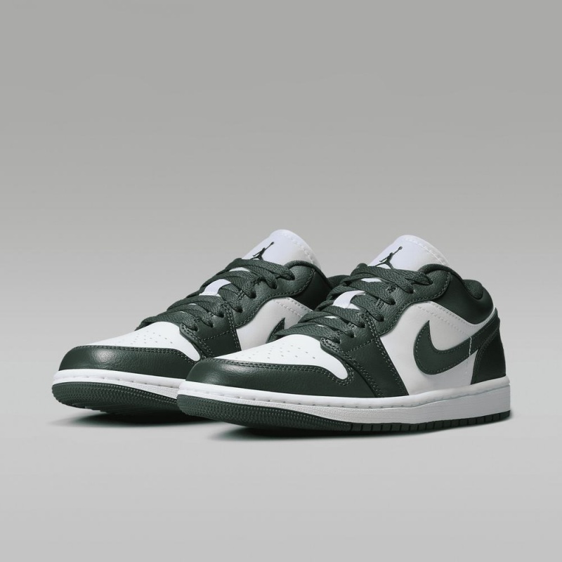 Nike Air Jordan 1 Low Schoenen Heren Diepgroen Wit Nederland | 216453-BVJ