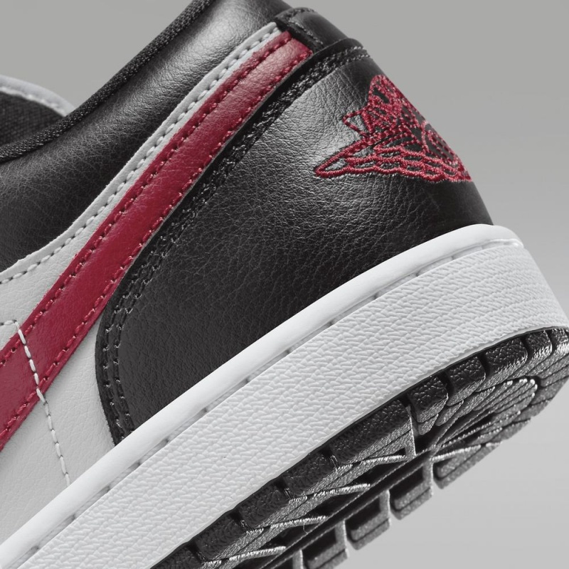 Nike Air Jordan 1 Low Schoenen Heren Wit Zwart Rood Nederland | 481025-EZQ