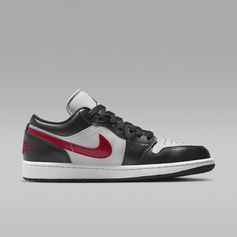 Nike Air Jordan 1 Low Schoenen Heren Wit Zwart Rood Nederland | 481025-EZQ