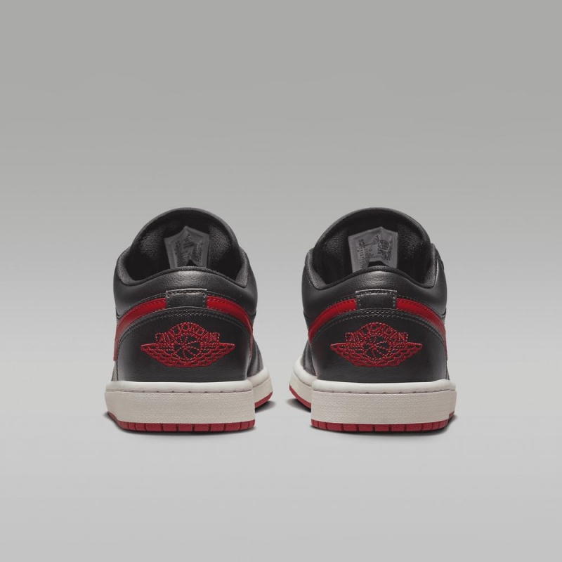 Nike Air Jordan 1 Low Schoenen Heren Zwart Rood Nederland | 917034-RQT