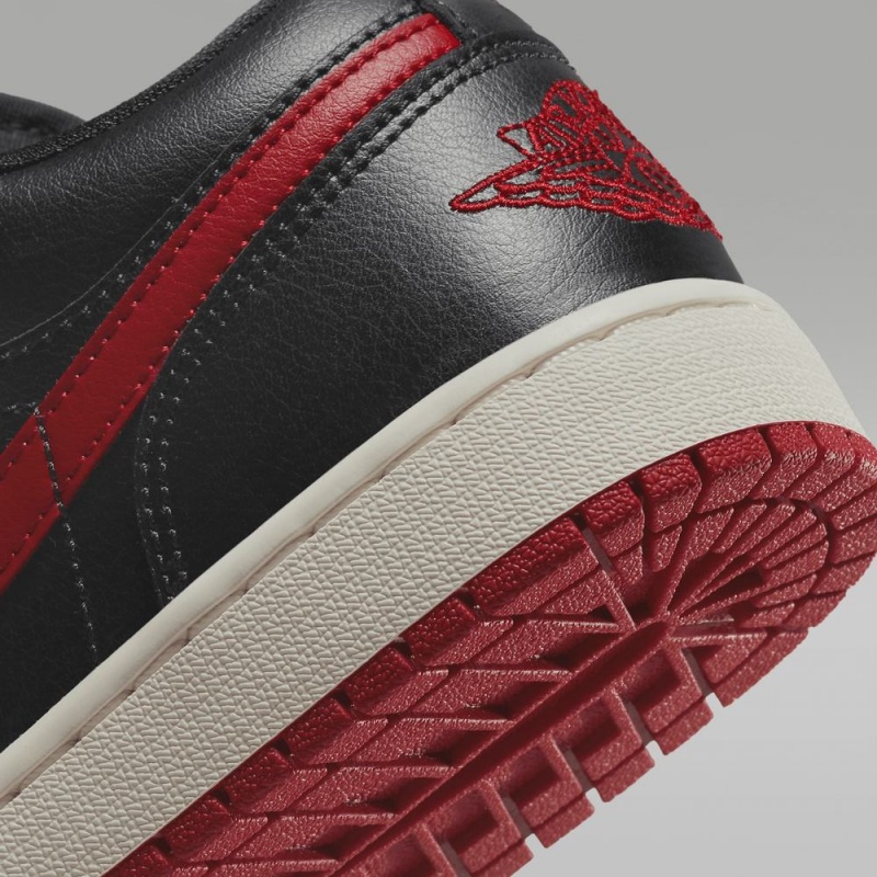 Nike Air Jordan 1 Low Schoenen Heren Zwart Rood Nederland | 917034-RQT