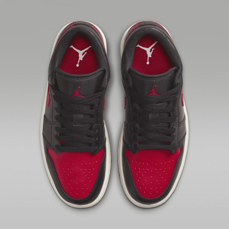 Nike Air Jordan 1 Low Schoenen Heren Zwart Rood Nederland | 917034-RQT