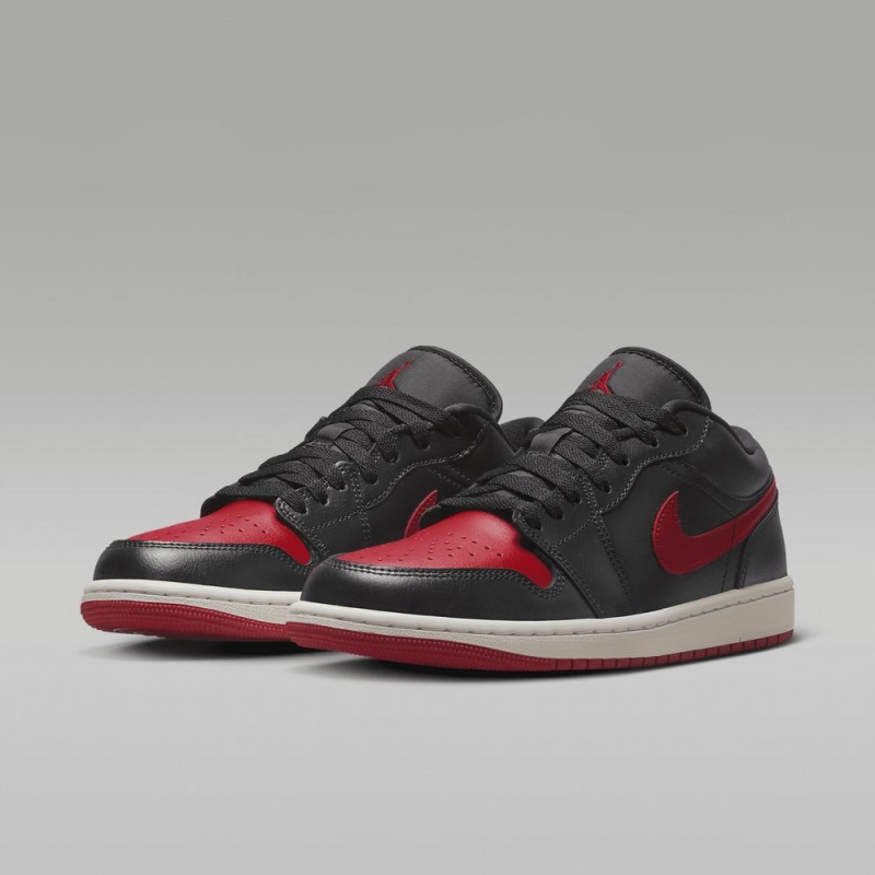 Nike Air Jordan 1 Low Schoenen Heren Zwart Rood Nederland | 917034-RQT