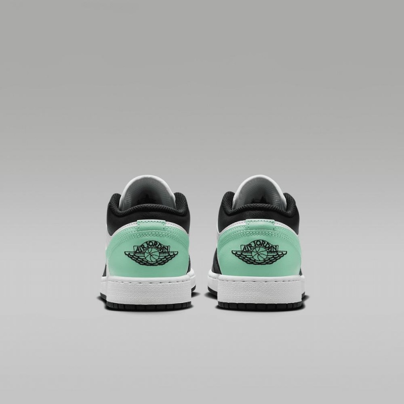 Nike Air Jordan 1 Low Schoenen Kinderen Zwart Wit Groen Nederland | 486751-ZOE