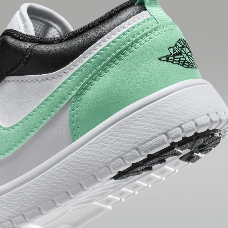 Nike Air Jordan 1 Low Schoenen Kinderen Zwart Wit Groen Nederland | 486751-ZOE