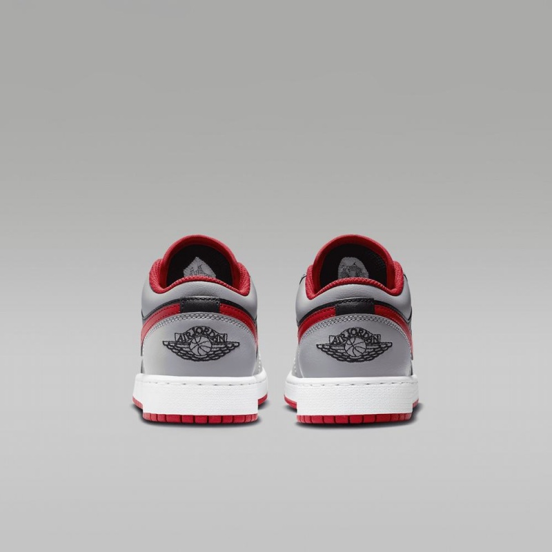 Nike Air Jordan 1 Low Schoenen Kinderen Grijs Zwart Rood Nederland | 621538-SIJ
