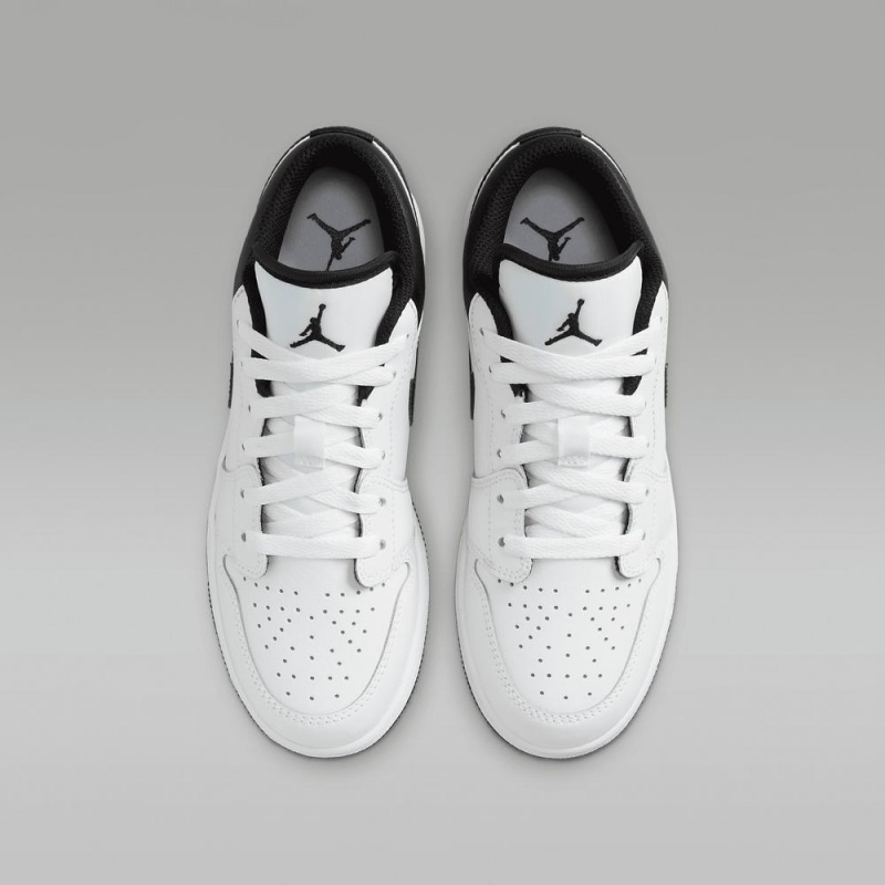 Nike Air Jordan 1 Low Schoenen Kinderen Wit Zwart Nederland | 497386-KGW