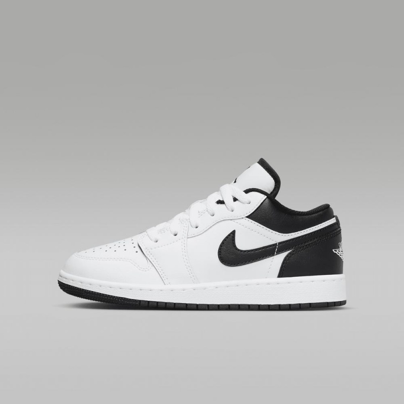 Nike Air Jordan 1 Low Schoenen Kinderen Wit Zwart Nederland | 497386-KGW