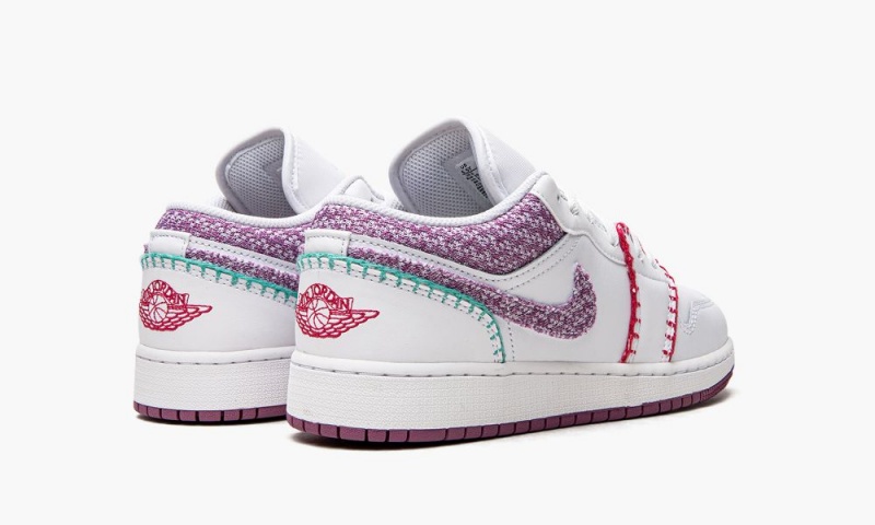 Nike Air Jordan 1 Low 'White Light Bordeuax' Schoenen Kinderen Wit Roze Nederland | 530972-DIW