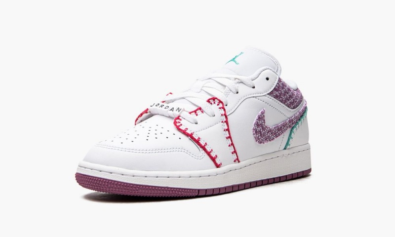 Nike Air Jordan 1 Low 'White Light Bordeuax' Schoenen Kinderen Wit Roze Nederland | 530972-DIW