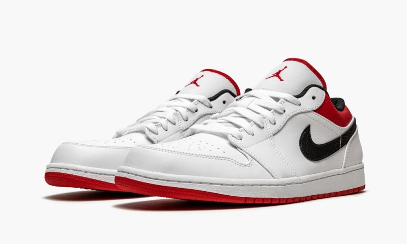 Nike Air Jordan 1 Low 'White / Gym Red' Schoenen Heren Wit Rood Zwart Nederland | 019627-YLJ