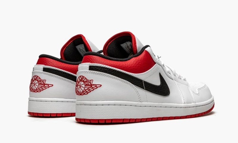 Nike Air Jordan 1 Low 'White / Gym Red' Schoenen Heren Wit Rood Zwart Nederland | 019627-YLJ